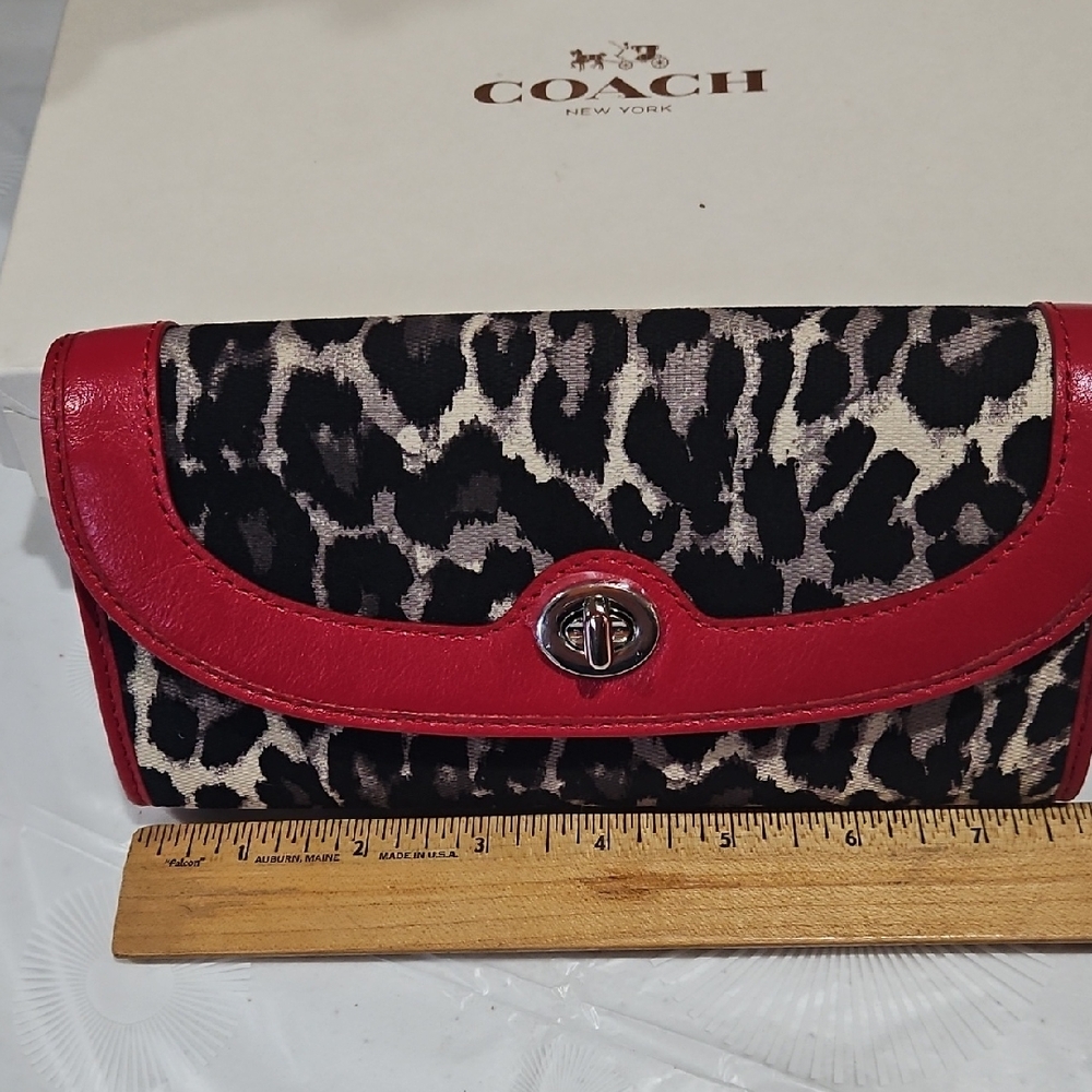 Coach Wallet Leopard An Red